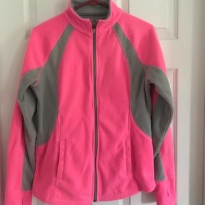 3/$20-Tek Gear Hot Pink & Gray Fleece Jacket, sz M